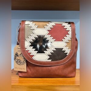 CATCHFLY STUDIOS NWT Southwest Concealed Carry Color Block Inlay Crossbody Bag